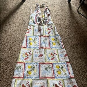 Abercrombie And Fitch Women’s M  Maxi Dress Lobster Lemon Italy Dress